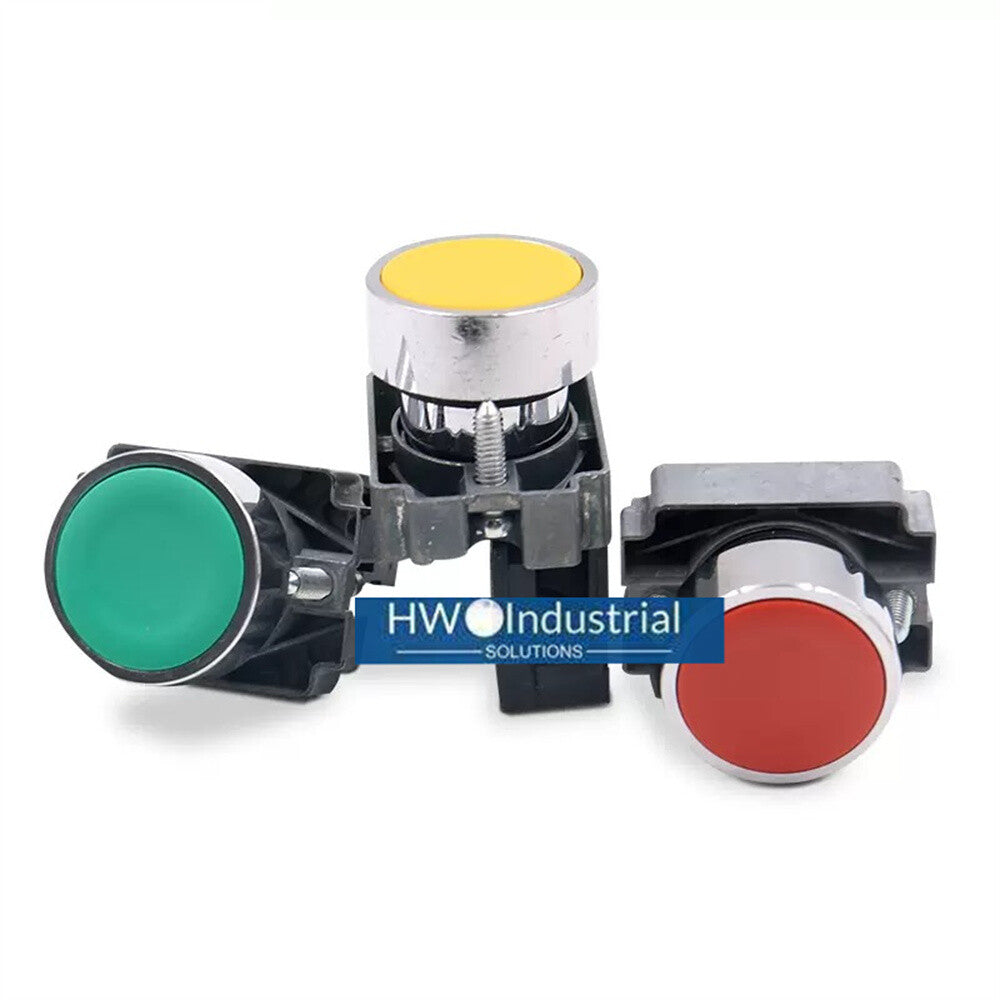 2/Piece  Flat Head Button Self Reset Switch XB2BA51C XB2-BA51C 1NO yellow