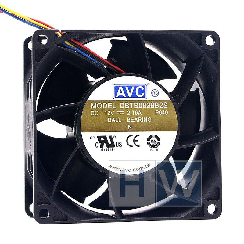 1/piece AVC DBTB0838B2S 4-Wire 8CM 8038 12V2.1A High Air Volume Booster Fan