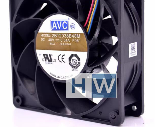 1PC AVC 2B12038B48M 48V 0.54A 12038 12cm Server 4-wire Speed Control Cooling Fan