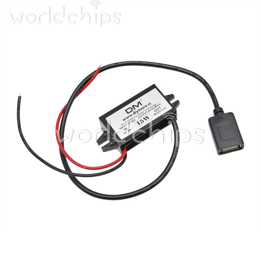 10x DIYMORE 3A DC12V to 15W 5V Step Down USB Converter Regulator for Car Charger
