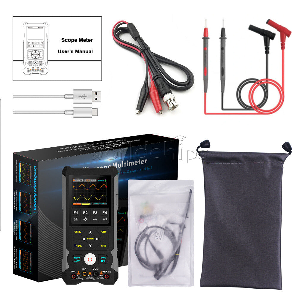 ET202D 3in1 Oscilloscope Multimeter Dual Channel 250MSa/s Handheld Oscilloscopes