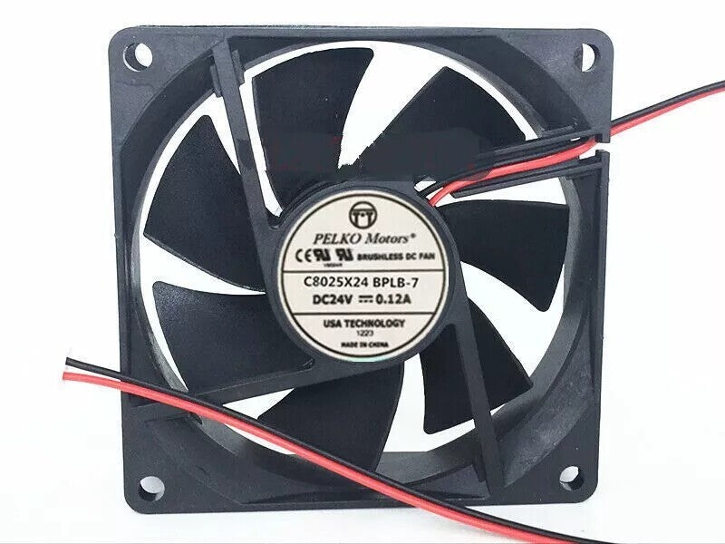 1Pcs PELKO MOTORS C8025X24BPLB-7 8CM 24V 0.12A Inverter Cooling Fan 2-wire
