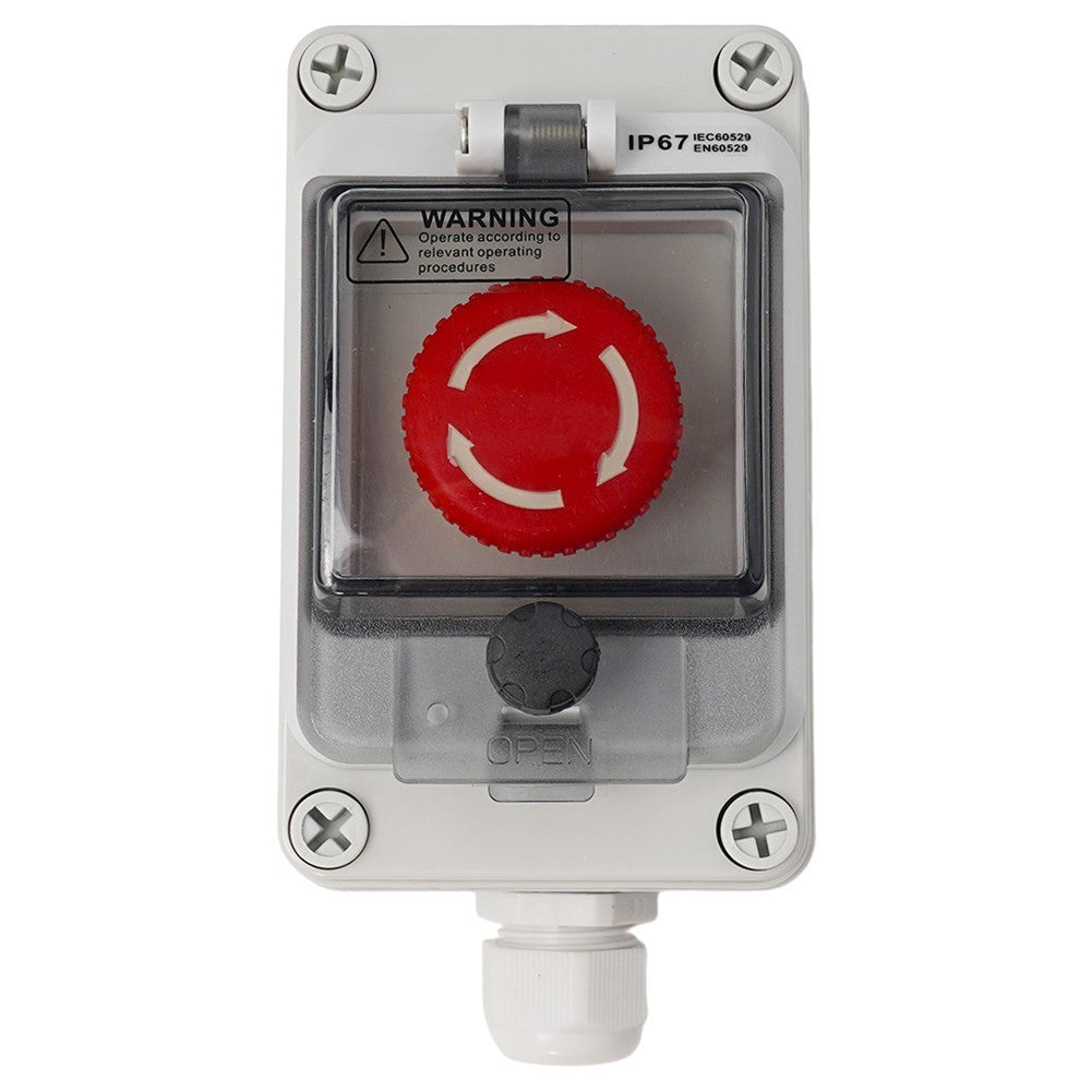 1pcs  Stop Button-Box 130*80*100mm Outlet Hole 22 With Connector