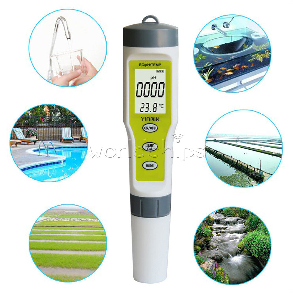 Digital PH/EC/TDS/TEMP Tester Water Quality Monitor Water pH Tester