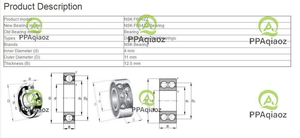 10PCS NSK F694ZZ Deep Groove Ball Bearings 4x11x12.5mm #P