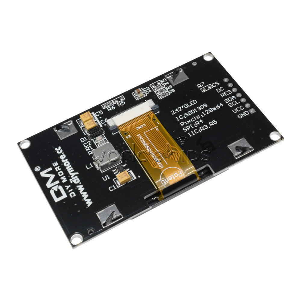 2.42" Yellow 128X64 OLED LCD Display 12864 I2C SPI Serial Module for Arduino