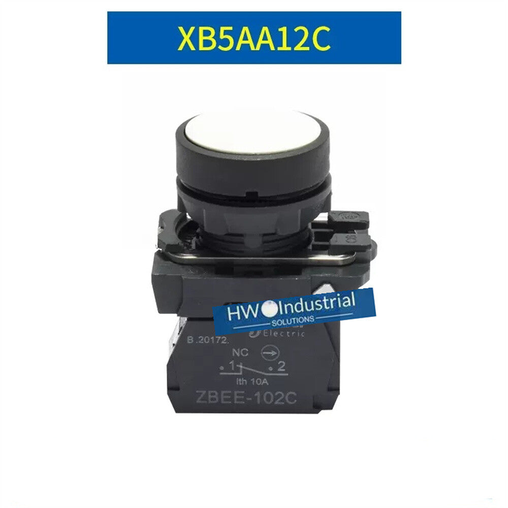 2/Piece  XB5 Series Flat Head Button Switch XB5AA12C XB5-AA12C White 1NC