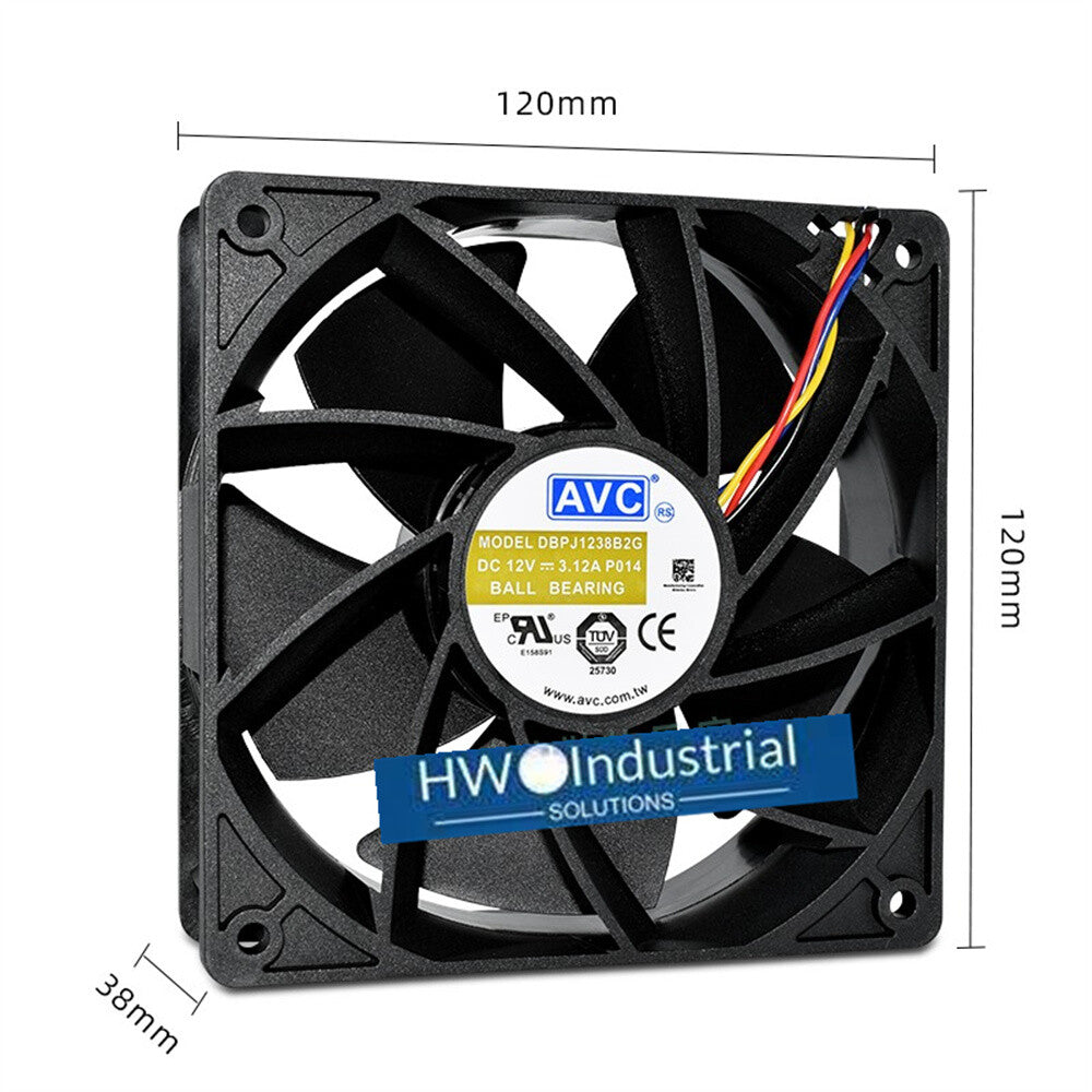 1/piece AVC DBPJ1238B2G 12038 12V3.12A 12CM High Air Volume PWM Temperature Fan