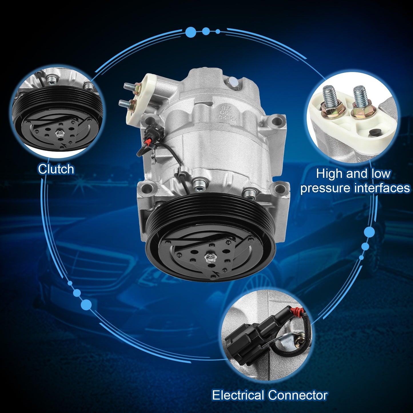 ECCPP A/C AC Compressor For Nissan Maxima 98-01 For Infiniti I30 99-01 3.0L