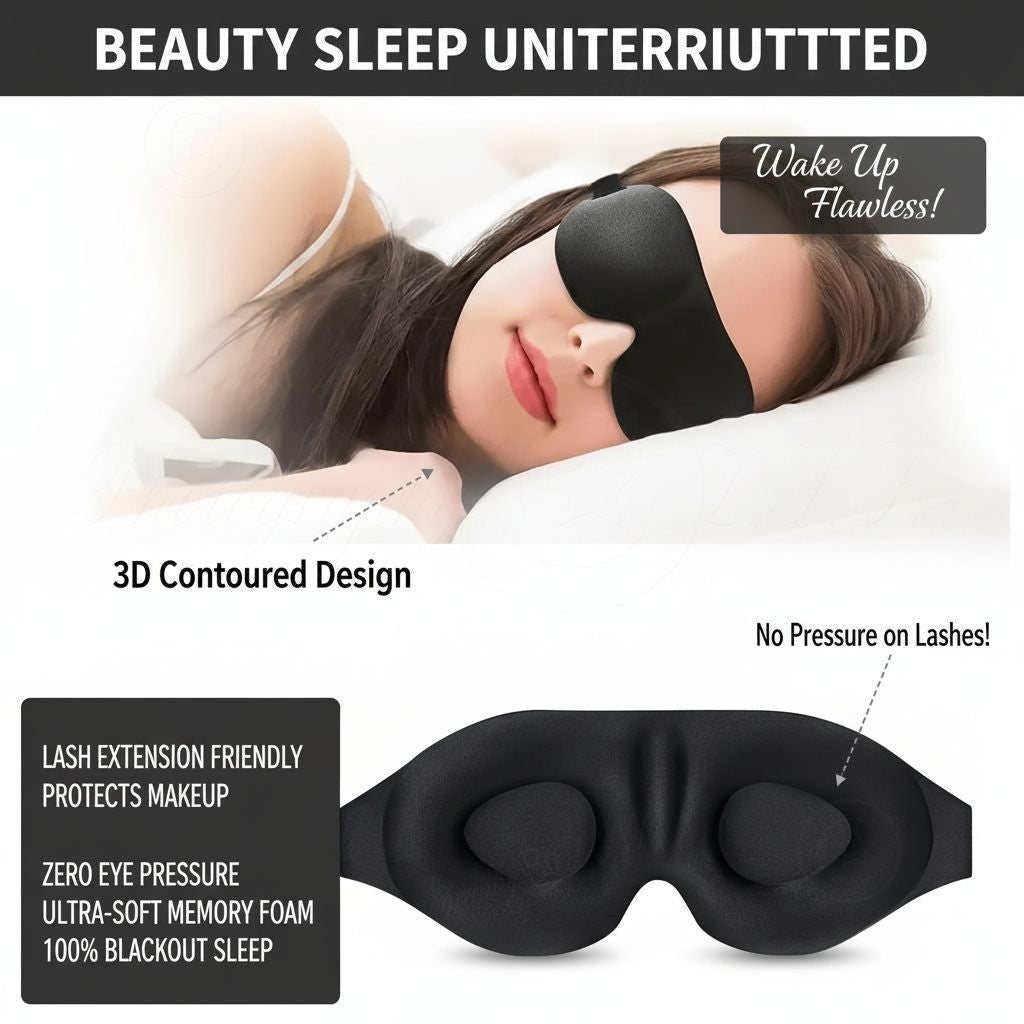 2x/Lot 3D Memory Foam Eye Mask Won't Ruin Your Lash Makeup For Naps Sleep Travel