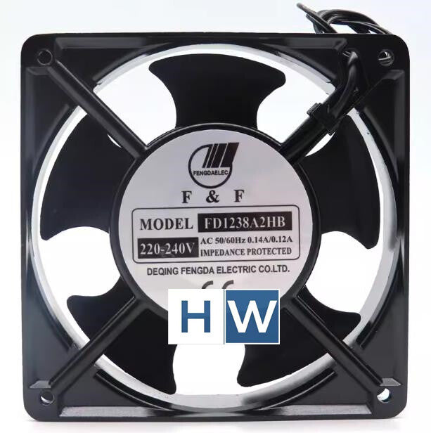 1PC D1238A2HB 2-Wire 220-240V 12CM 120*38 0.14A Axial Flow Cooling Fan