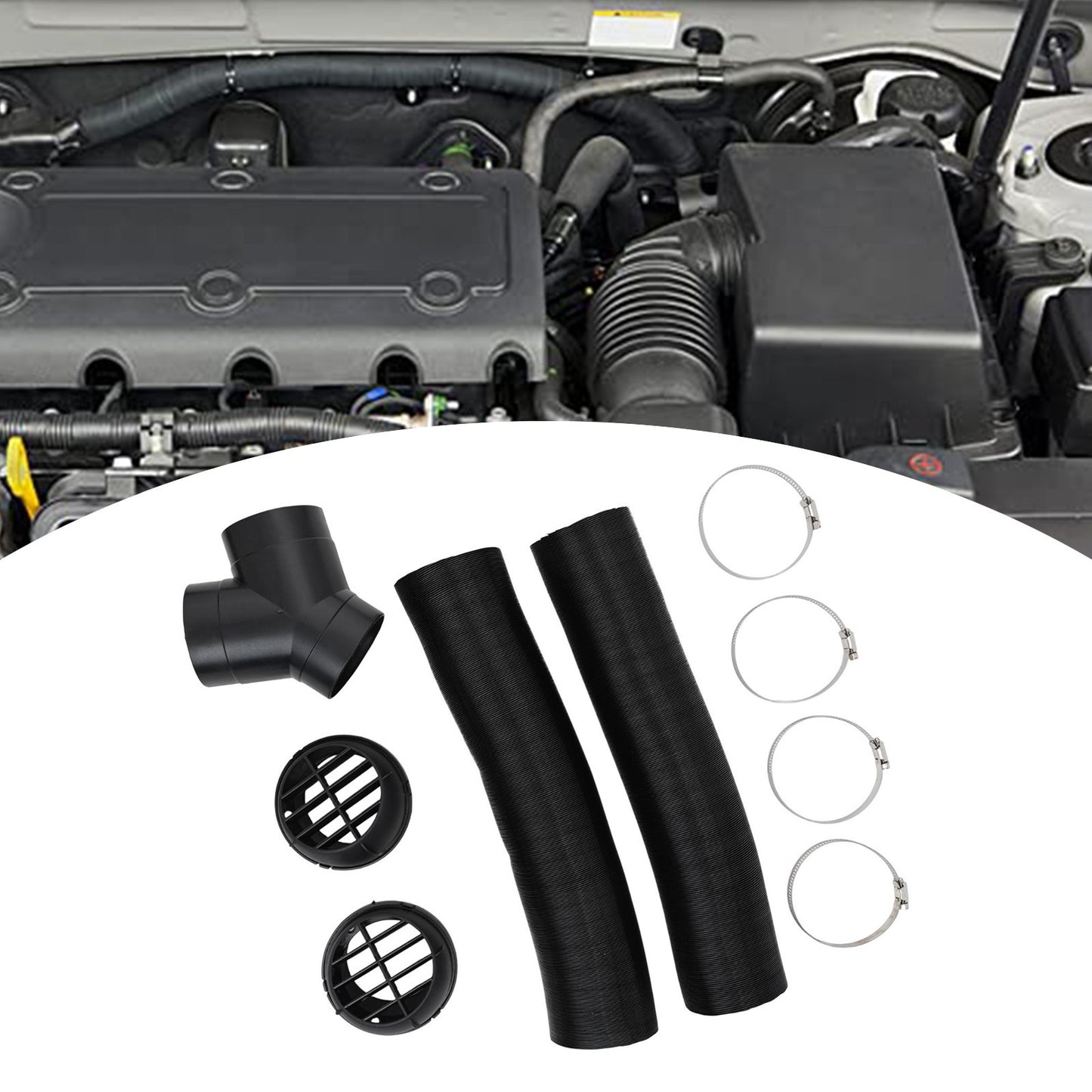 Aluminium Foil Exhaust Duct Set 75mm for Diesel Air Heaters Y Branch Kit
