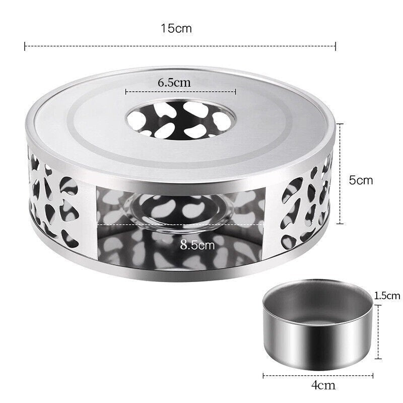 Stainless Steel Teapot Warmer Teapot Heater with Tealight Holder for Camping