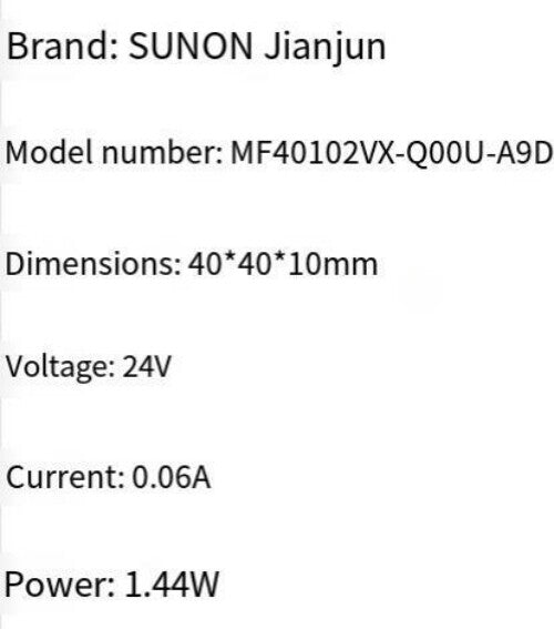 1PC SUNON MF40102VX-Q00U-A9D 24V 1.44W 4CM Silent Inverter Fan Size 40*40*10mm