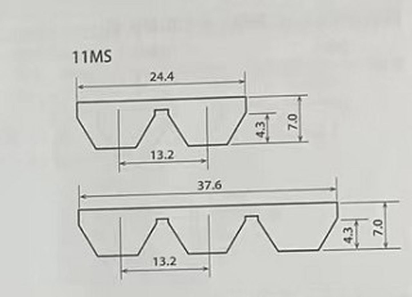 1pcs BANDO BANFLEXSCRUM Wide Angle Belt 2-11MS1320 3-11MS1320 4-11MS1320