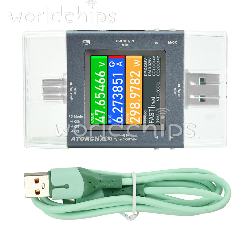 DC 0-50V 6.5A Digital Voltage Current Power Meter Tester for Cell Phone Charger