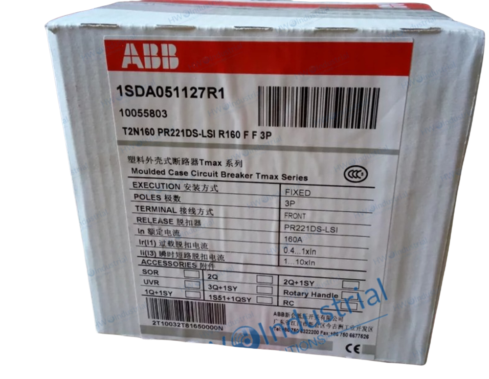1/Piece T2N160 PR221DS-LSI R160 F F 3P 160A  ABB Molded Case Circuit Breaker