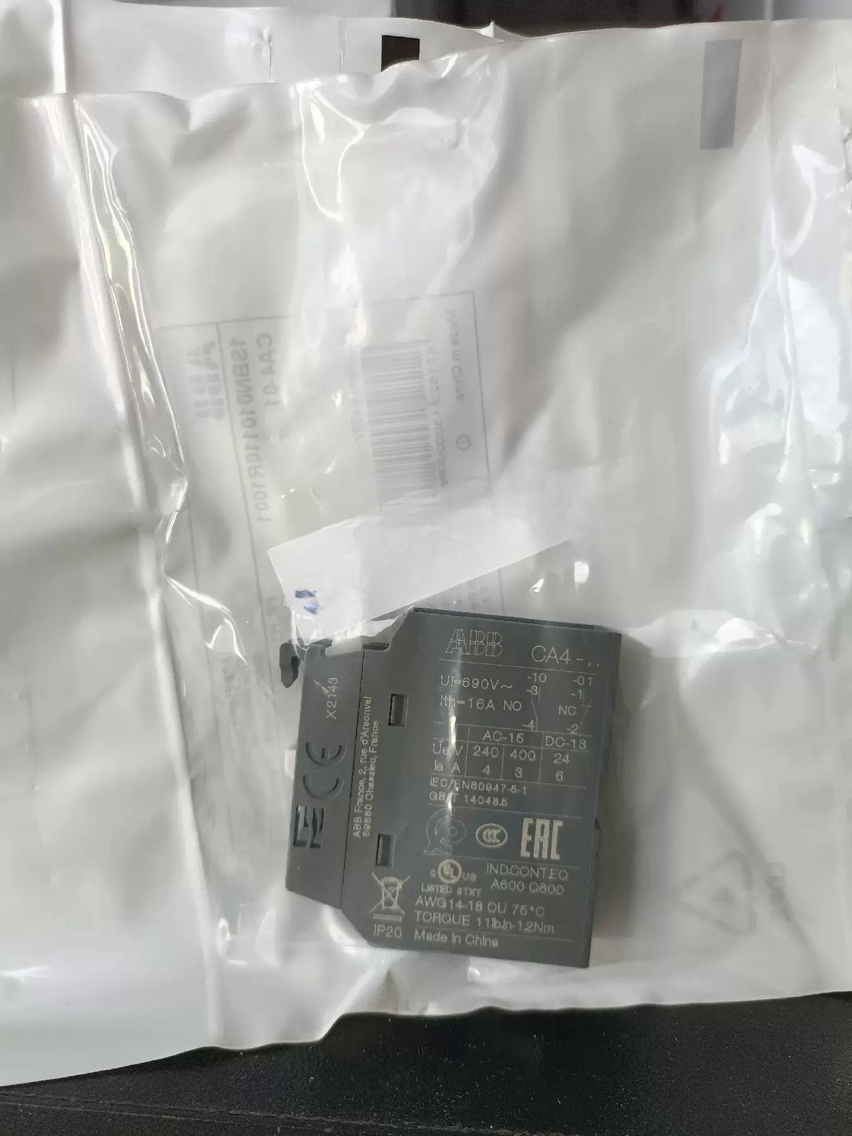 2pcs Auxiliary contact CA4-10 of ABB contactor