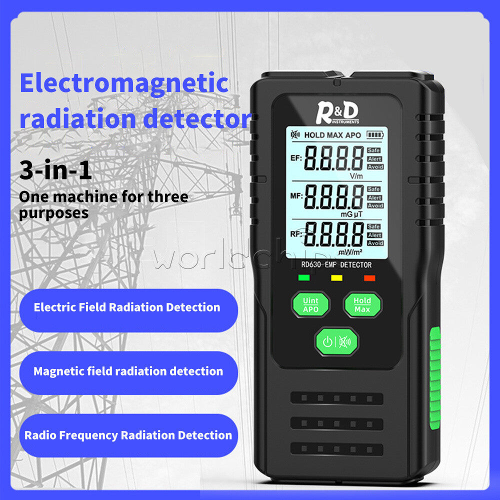 R&D RD630 3-in-1 Portable EF MF RF Radiation Detector Multifunctional Tester