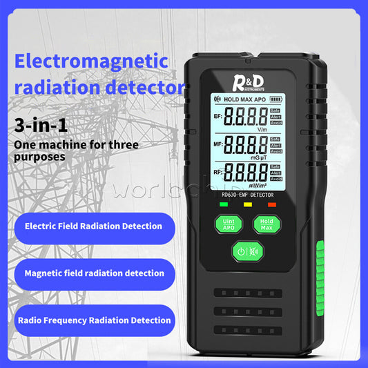 R&D RD630 3-in-1 Portable EF MF RF Radiation Detector Multifunctional Tester