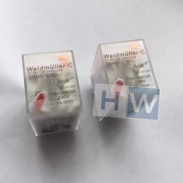 5Pcs  Weidmuller DRM570730L intermediate relay 14 pin  AC230V  7760056095