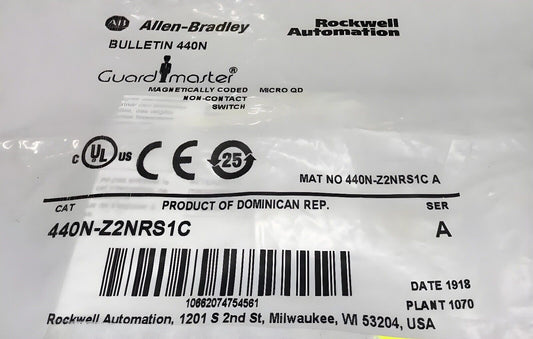 Factory Sealed For Allen-Bradley 440N-Z2NRS1C Guardmaster Non Contact Switch