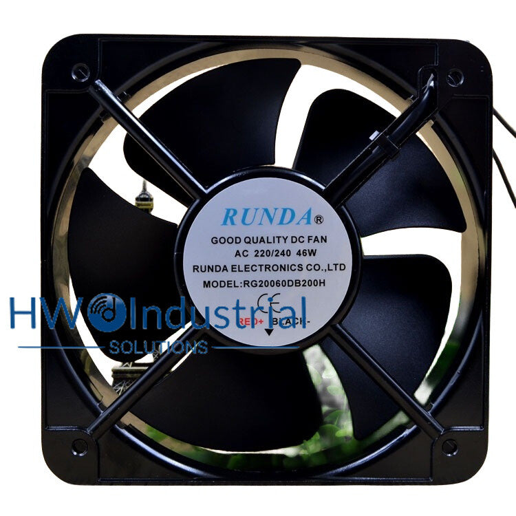 RUNDA RG20060DB200H 220-240V 20060 20CM 46W Cabinet Case Cooling Fan