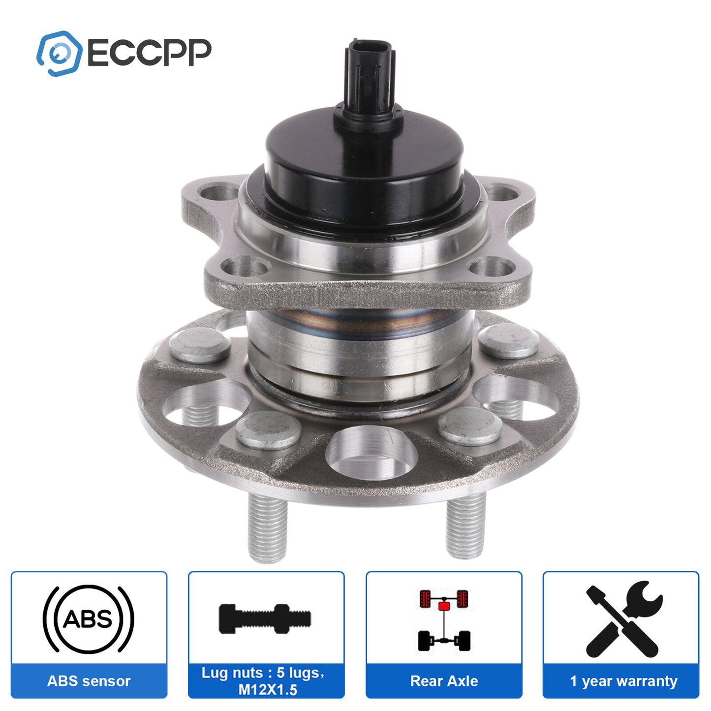 ECCPP 1Pc Rear Wheel Hub Bearing Assembly FWD For Scion xD 2008 2009 2010-2014