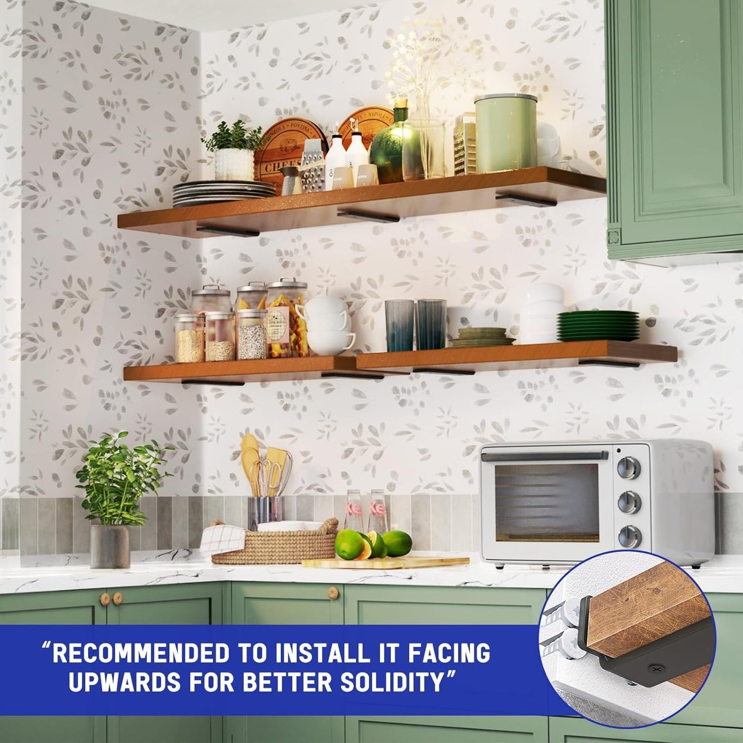 Shelf Bracket, Heavy Duty Floating Shelf Brackets 6 Inch Long, 6 Pack Brackets f