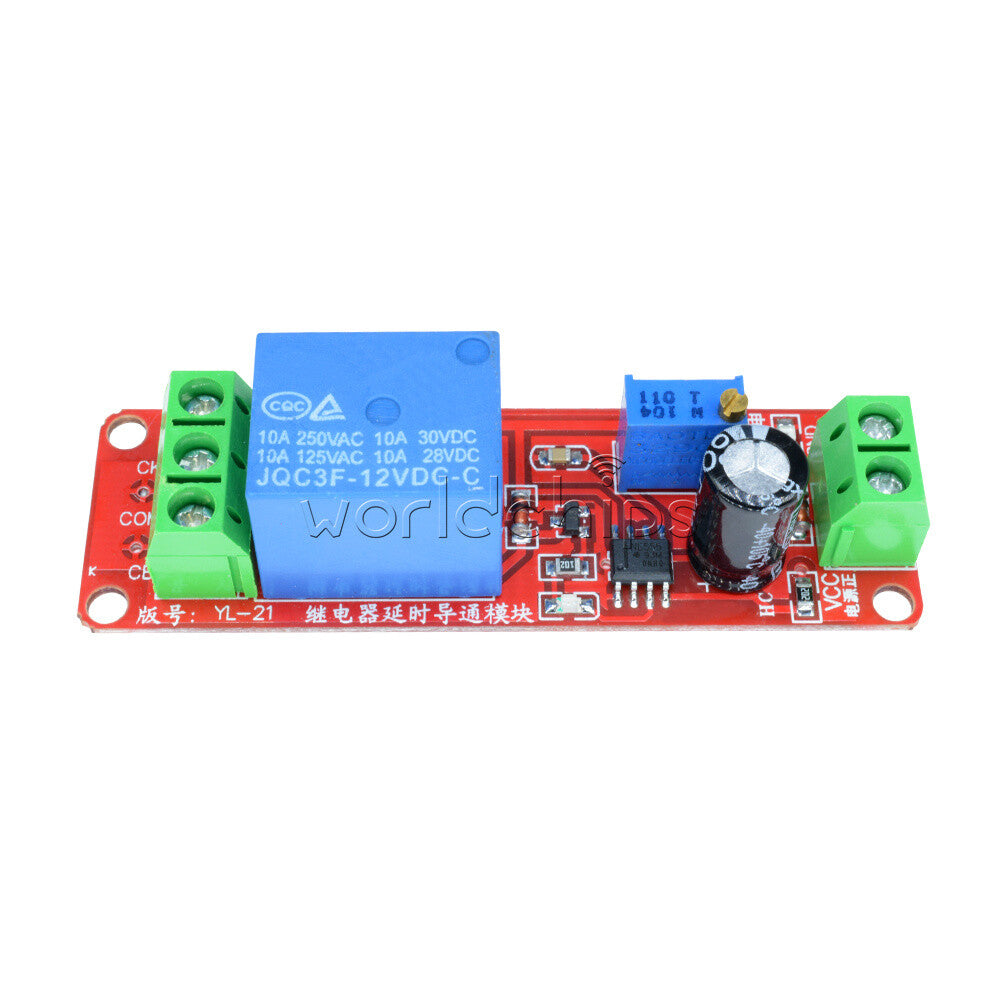 10PCS 12V DC Conduction Delay Relay Shield Module NE555 Timer Switch 0-10 Sec