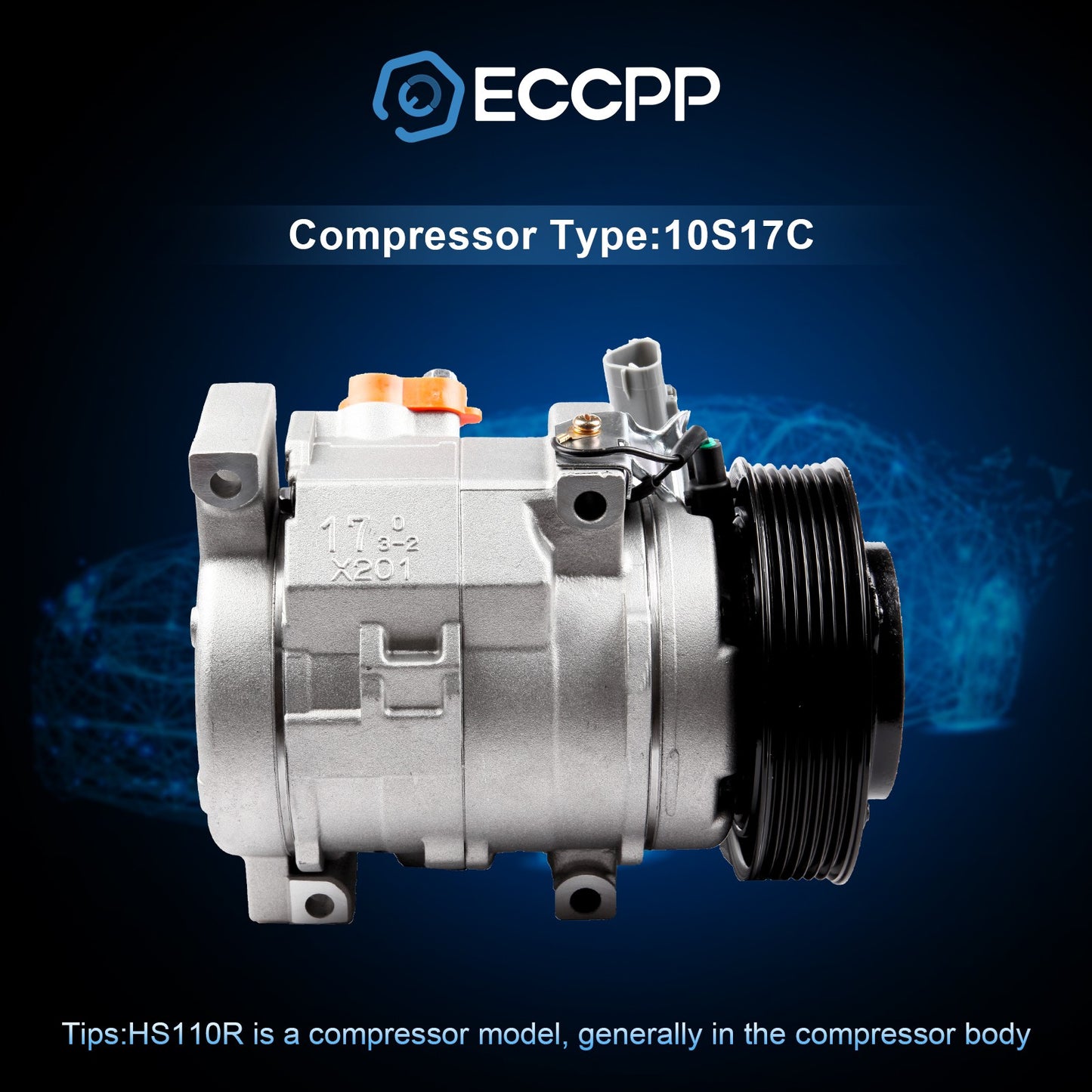 A/C AC Compressor w/ 7 Grooves For 02-06 Toyota Camry 2.4L l4 GAS DOHC