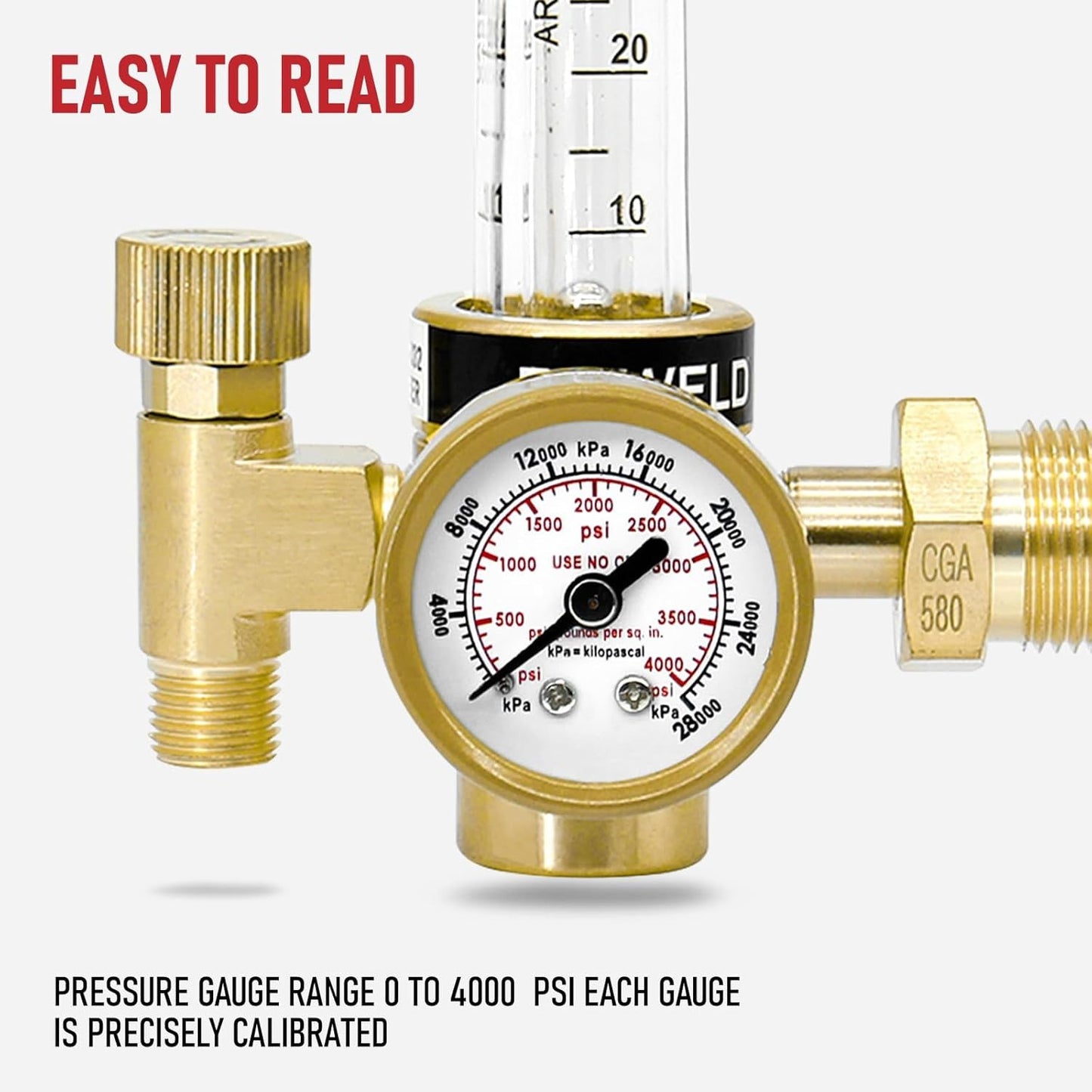 Argon Regulator Flowmeter Gas Gauge for Mig Tig Weld with Gas Welding Hose