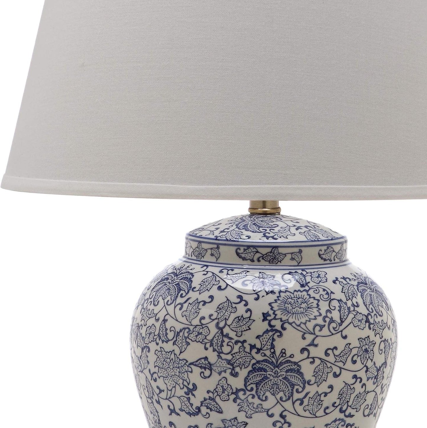 Set of 2 Blue & White Floral Table Lamps - 29-Inch Ceramic, for Bedroom