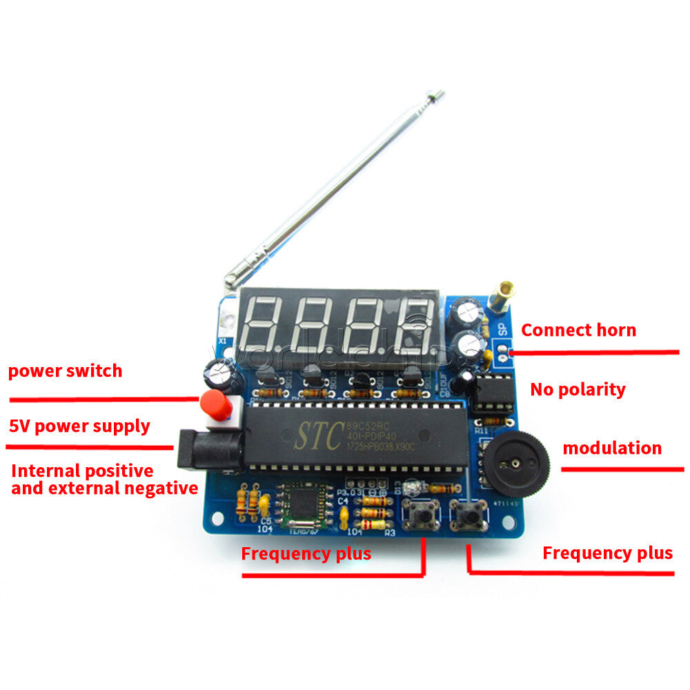 Mini 87MHz-108MHz FM Digital Radio Kit DIY Soldering Project For Home Education