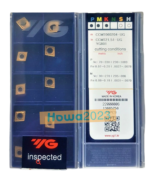 10Pcs/BOX YG CCMT060204-UG YG801 CCMT21.51-UG Carbide Inserts CNC Turning Blade