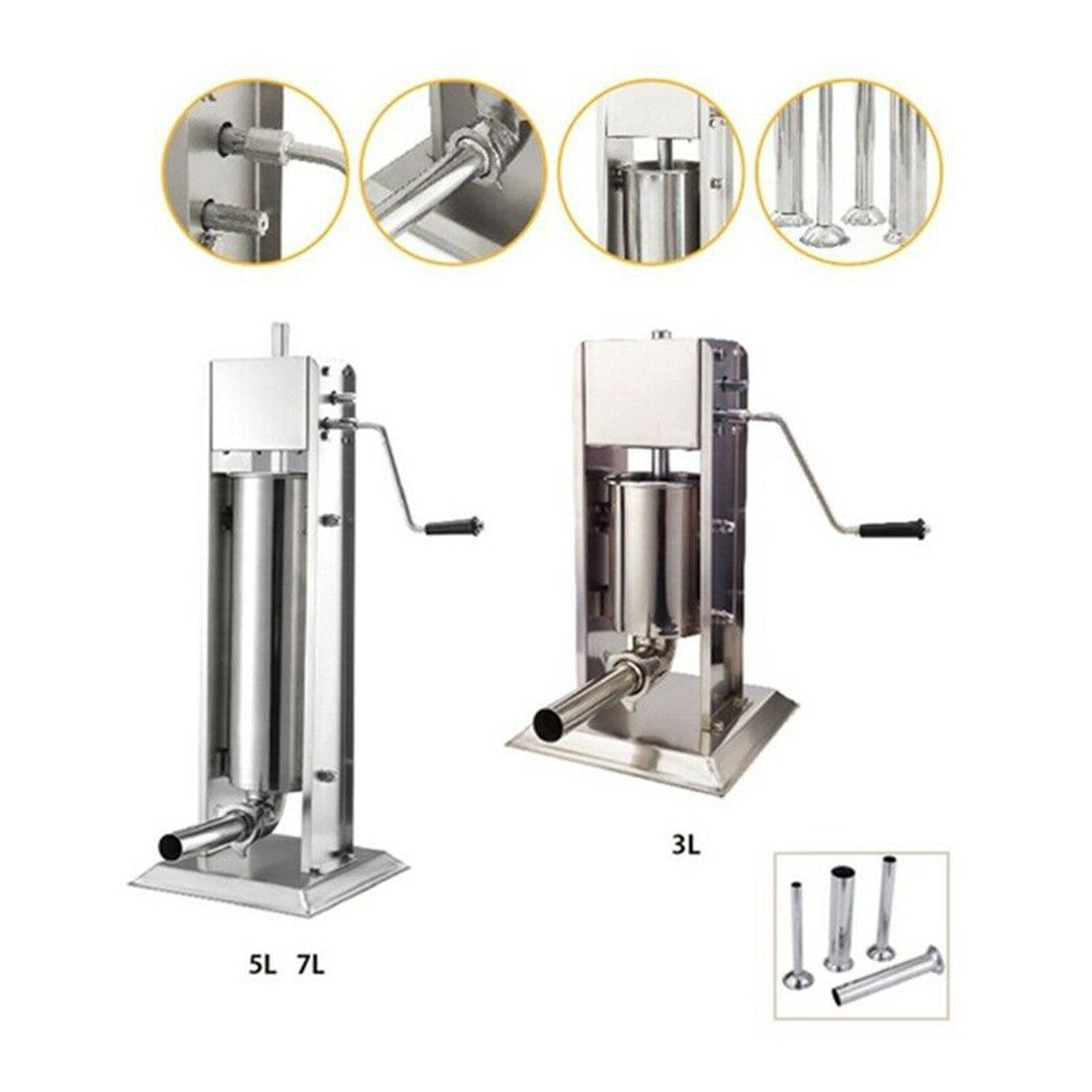 Stuffing Tubes Filling Tubes Funnels Nozzles Silver 38mm 165mm/6.5inch