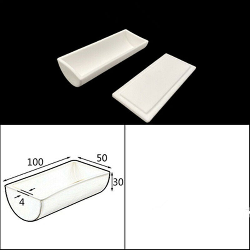 1pcs  100*50*30mm Alumina crucible with lid 99％Al2o3