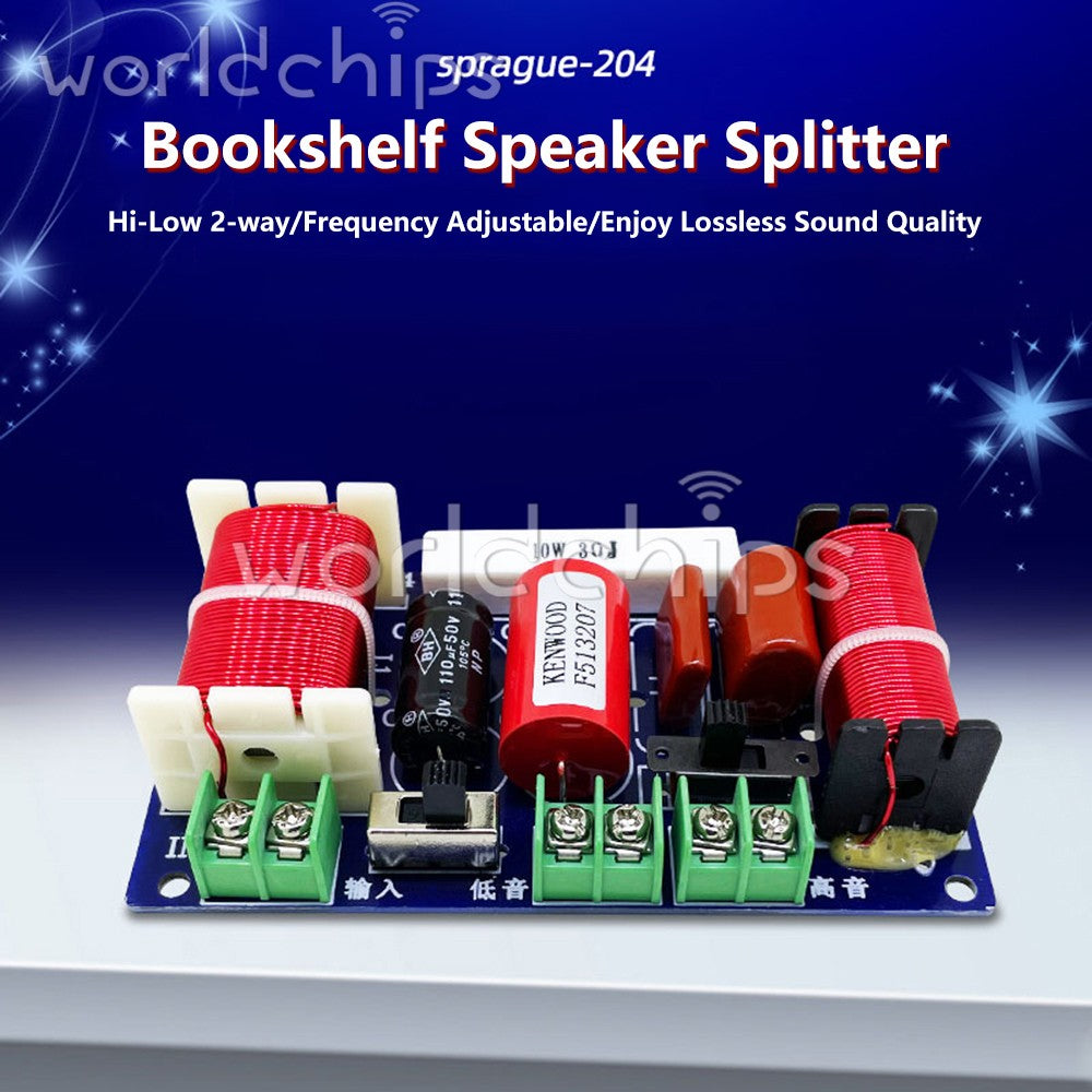 2Way 250W Hi-Fi Audio Speaker Treble Bass Home Speakers Filter Frequency Divider