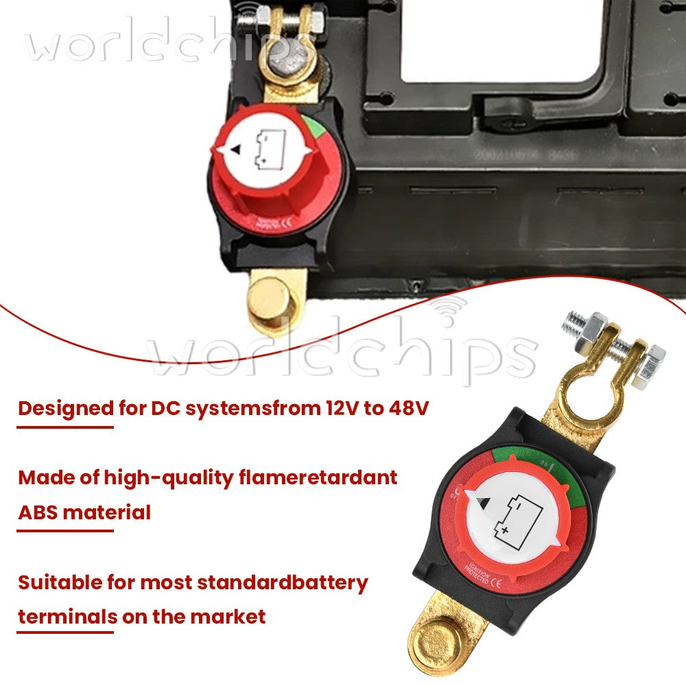 Top Post Battery Disconnect Switch 12-48V Marine Battery Cut-Off Switch Isolator