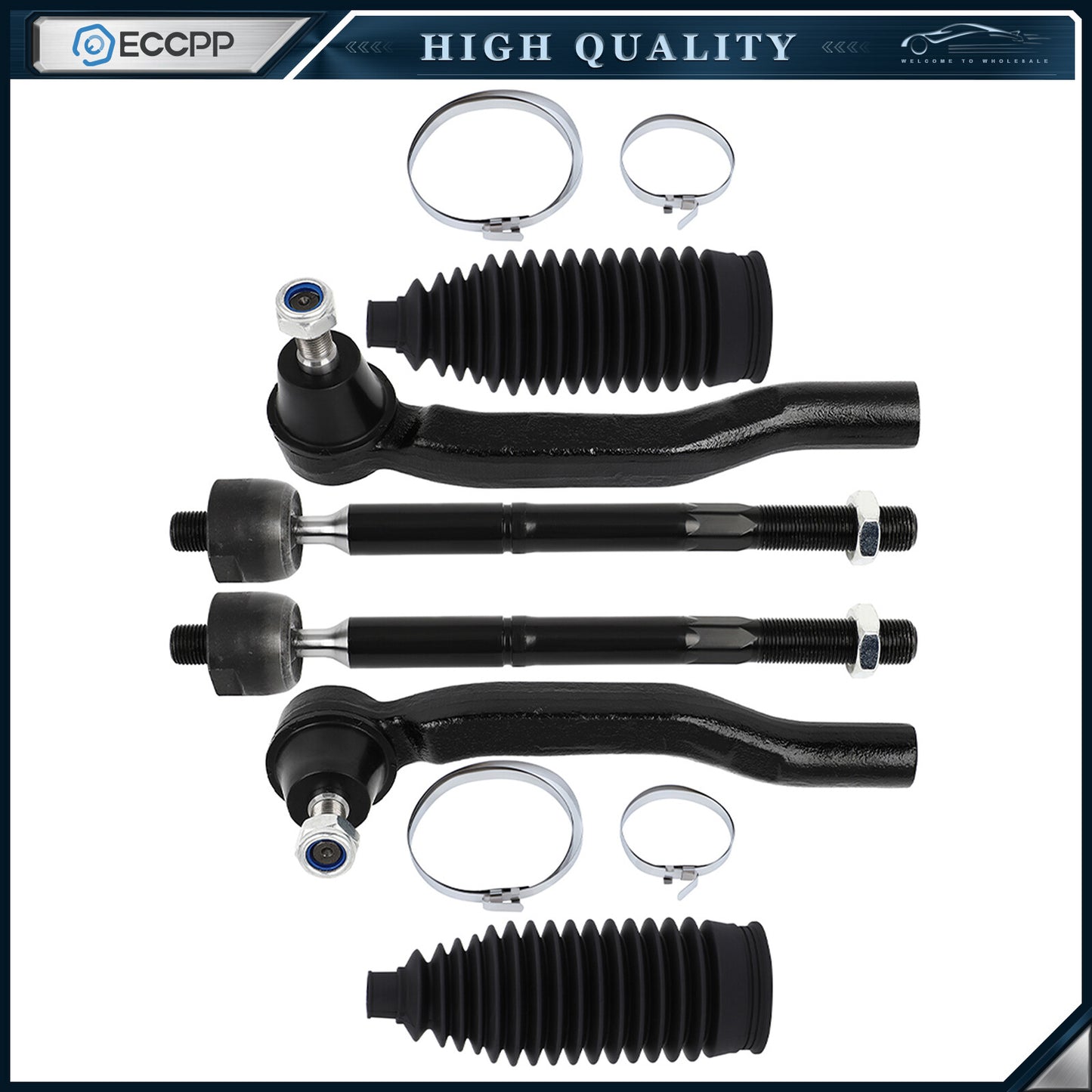 Front Rack and Pinion Bellow Steering Tie Rod End Fits 2011-2020 Toyota Sienna