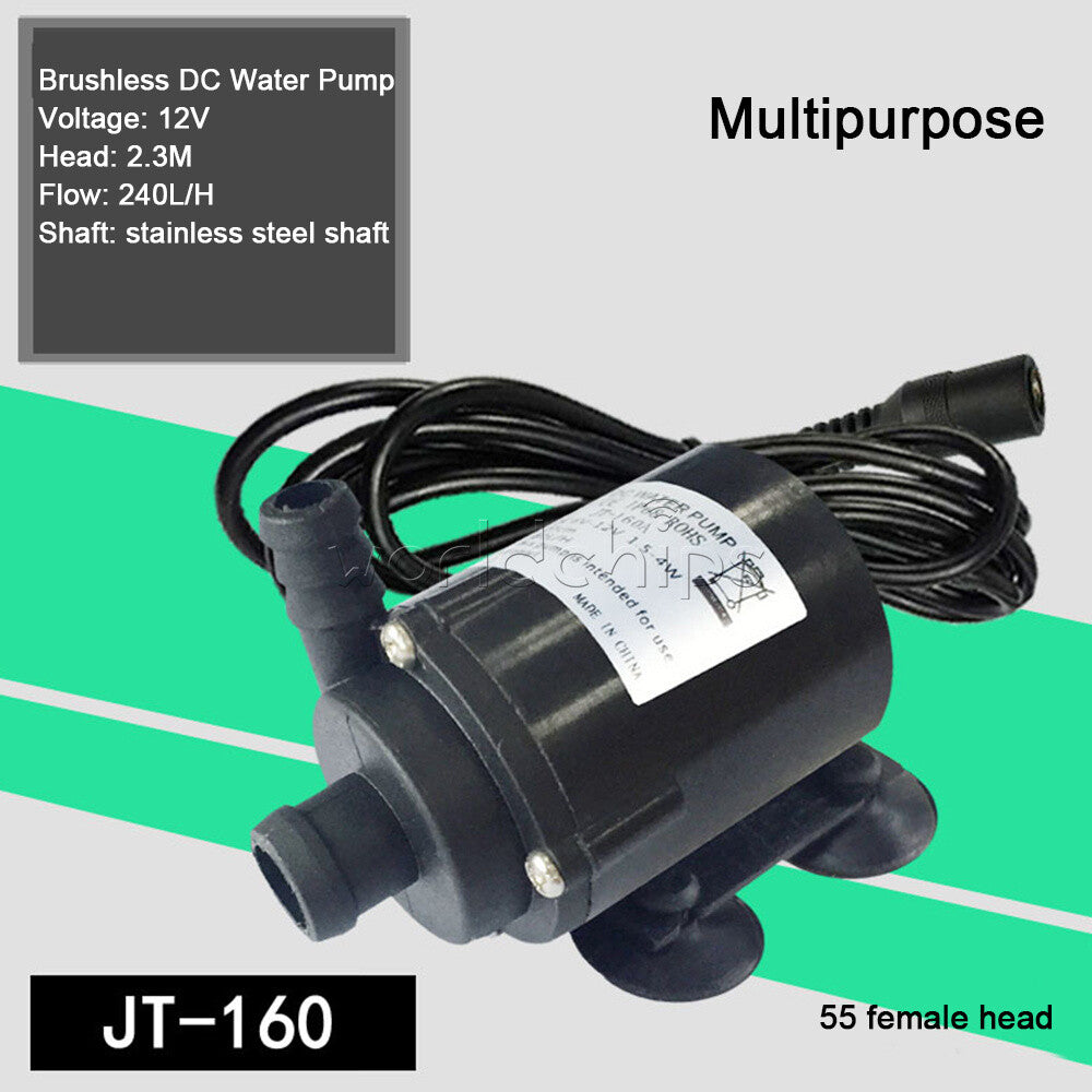 JT-160A DC12V Brushless Small Water Pump Submersible Motor Pump 240L/H Female Pl