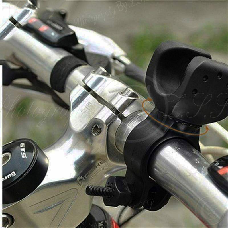 2x Bicycle LED Flashlight Bracket 360° Holder Mount Soft Bike Quick Release Clip