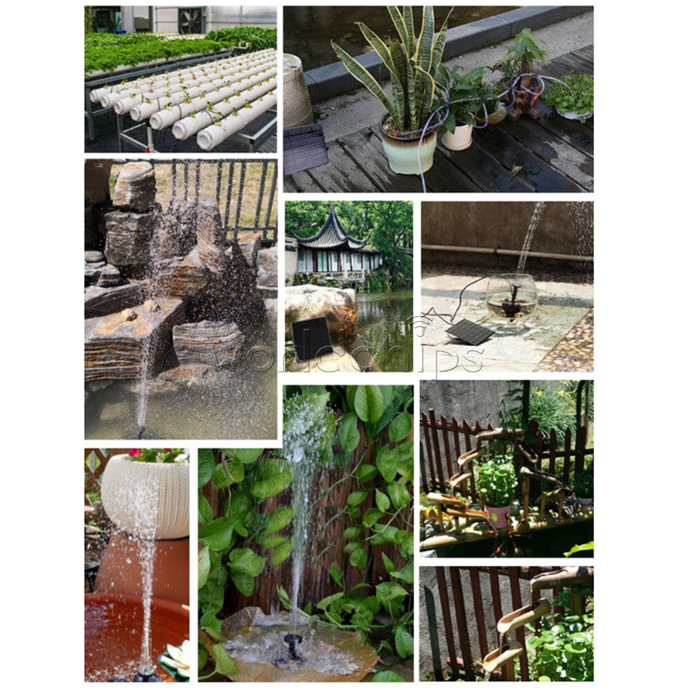 1.2W/1.4W Solar Powered Water Fountain Pool Pond Garden Pump Sprinkler Sprayer