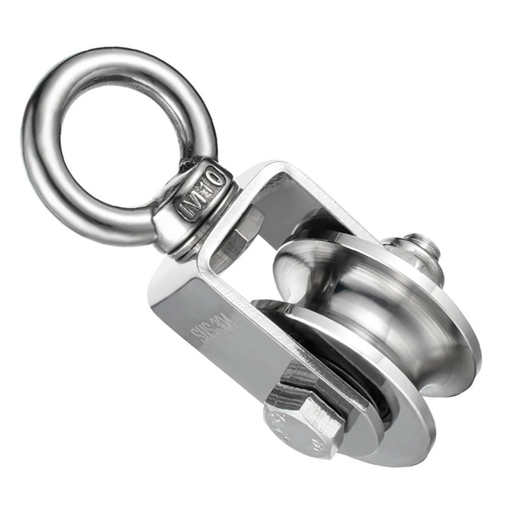 304 Stainless Steel Pulley with Two Ball Bearings for Efficient Rope Movement