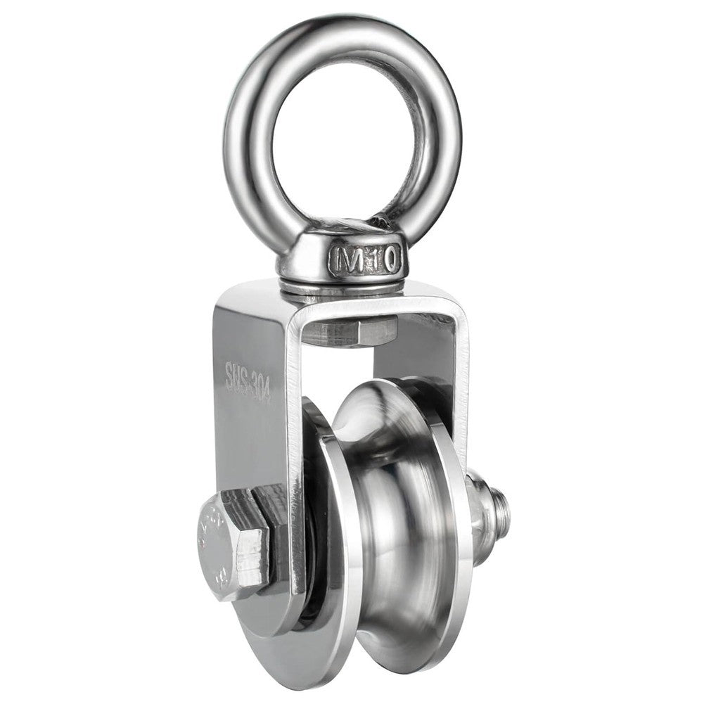 304 Stainless Steel Pulley with Two Ball Bearings for Efficient Rope Movement