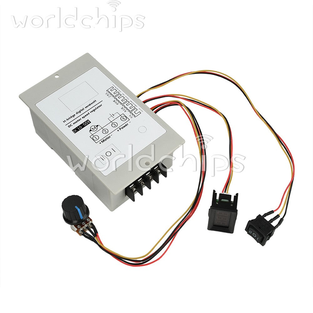 DC 10-55V 20A H-Bridge DC Brushed Motor Speed Controller with Digital Tachometer