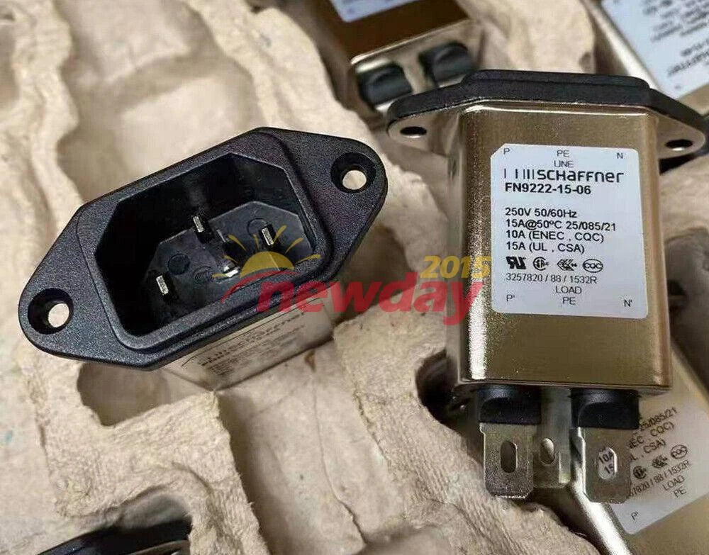 1x SCHAFFNER FN9222-15-06 15A 250VAC IEC Inlet Filter