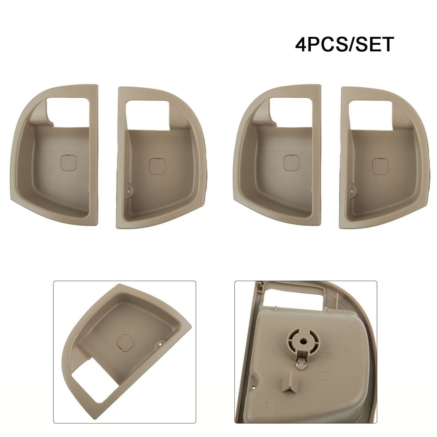 4Pcs Inside Door Handle Trim Cover Beige L & R For Hyundai Santa Fe 2007-2012