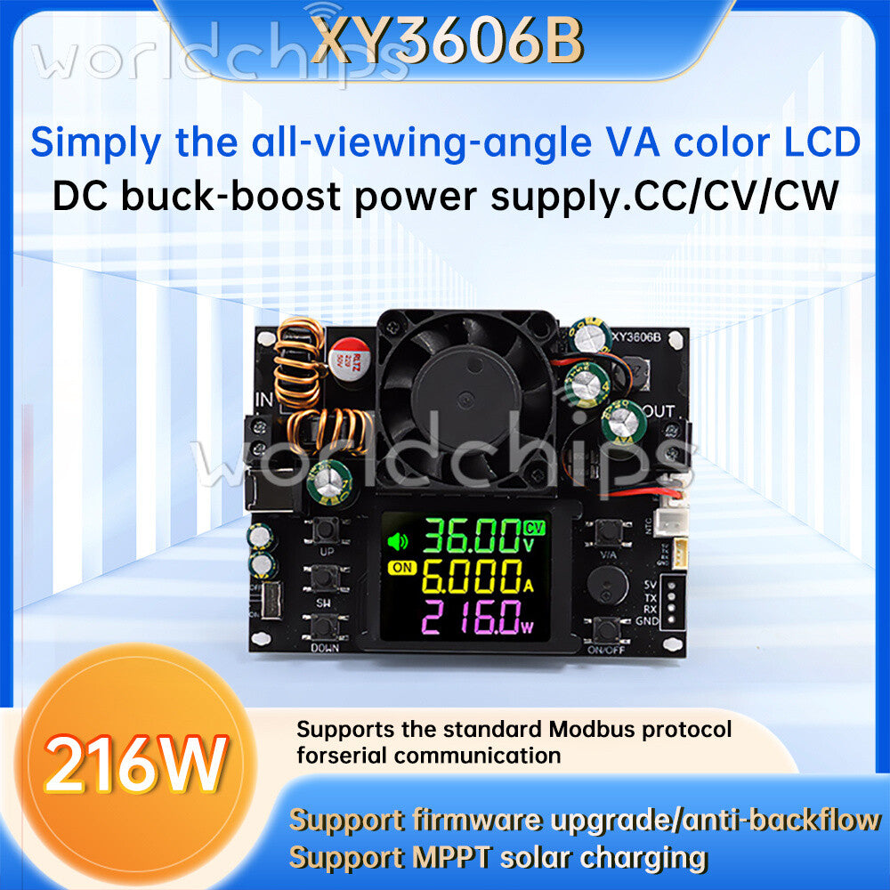 XY3606B CNC Buck-Boost Module DC Adjustable Voltage Regulator Power Supply + Fan