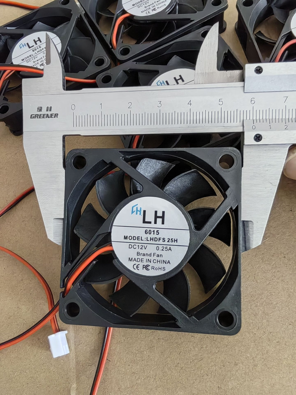 1 PCS LH Fan LHDFS 25H DC12V 0.25A 6015 60mm*15mm 2 wire cooling fan